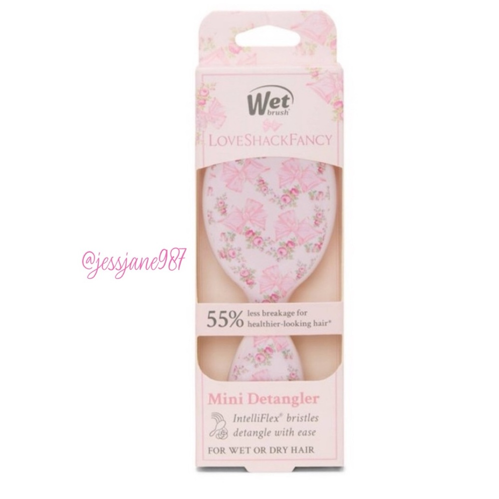 LoveShackFancy Pink Mini Detangler Brush